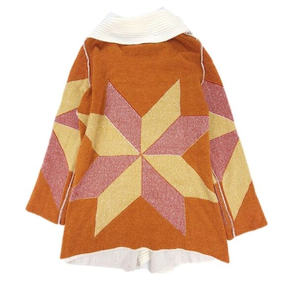 JENS PIRATE BOOTY Freedom Star Intarsia Reversible Oversized Cardigan Boho Knit - Picture 5 of 9